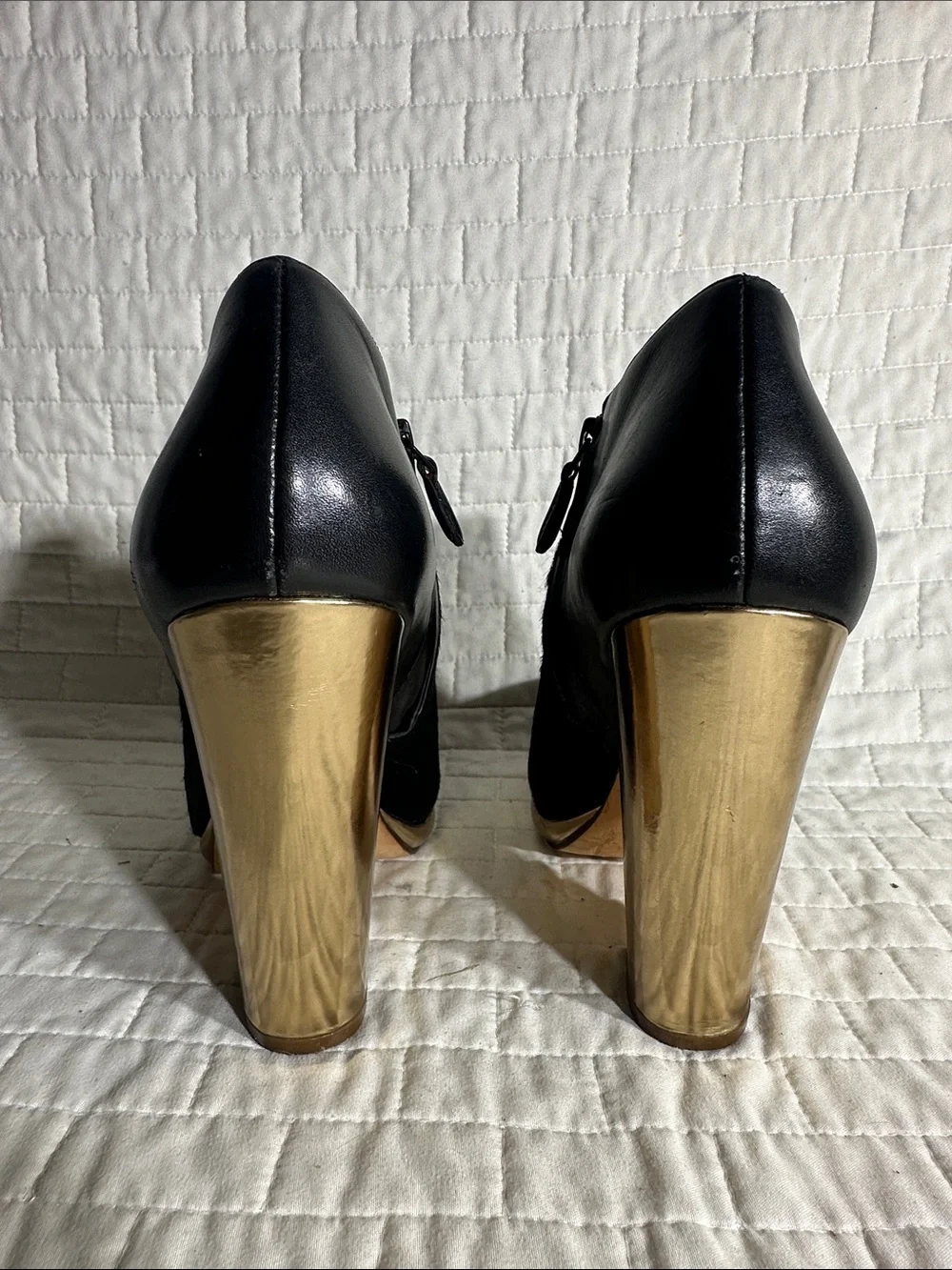 Cole Haan Sophie leather and genuine calf hair booties
